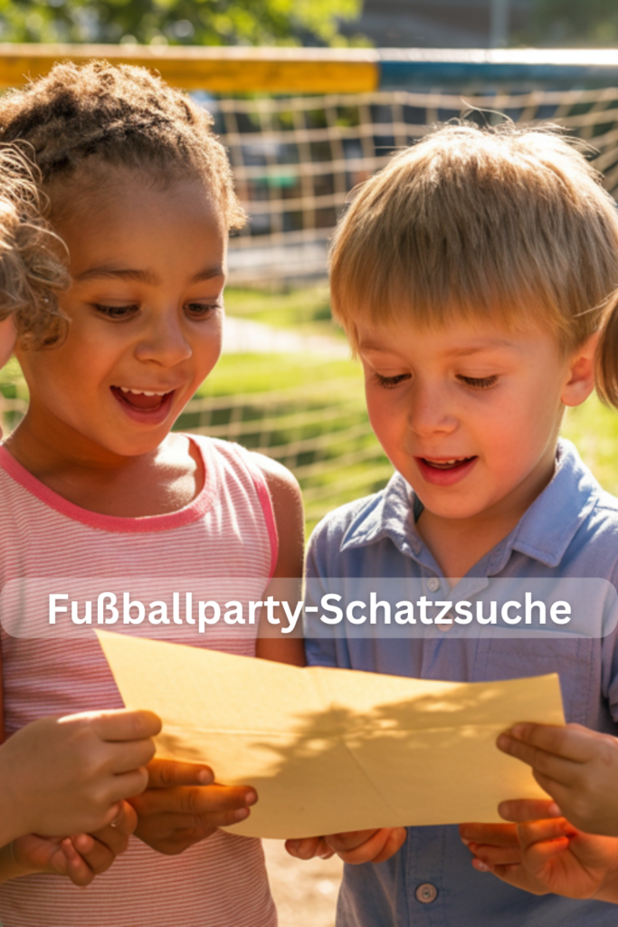 Kinder lesen einen Hinweis für eine Schatzsuche