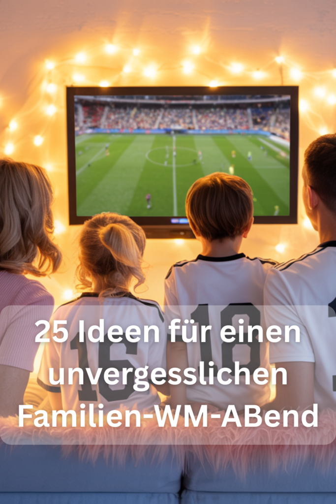 Familie schaut zusammen im TV Fußball um gemeinsam schöne Erinnerungen zu gestalten
