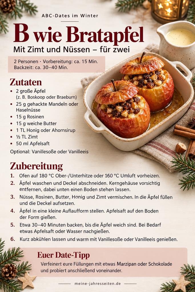 b wie bratapfel – winterrezept für zwei