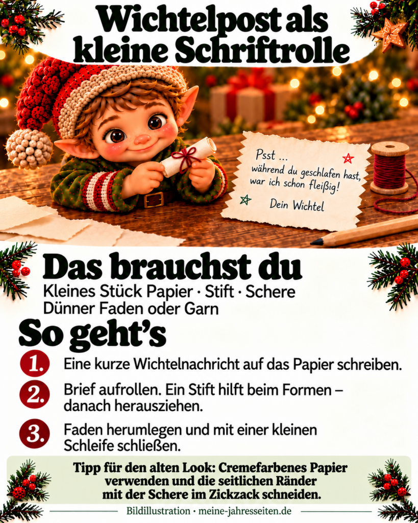 weihnachtsbrief mit zickzackrand gestalten